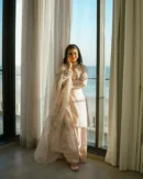 Designer Party Wear Look Pure Natural Crepe Top & Palazzo With Dupatta set