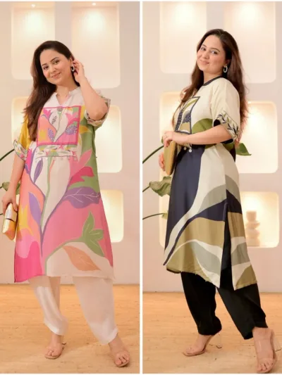 Designed with a stylish neckline adorned with delicate handwork