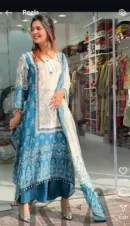 Kurti with pent With Duppta Beautifully bordered dupatta with floral motifs and fine detailing
