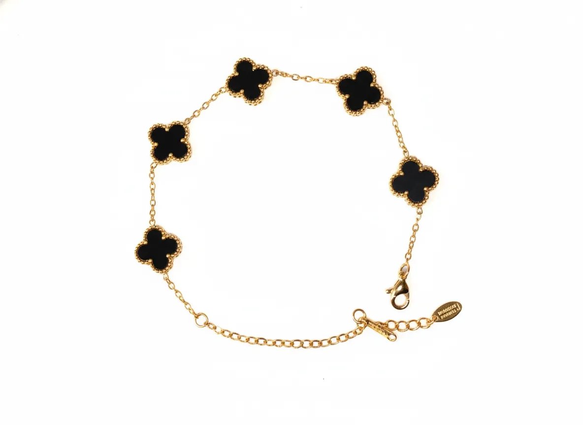 Dual Clover Charm Bracelet – 18K Gold Plated (Anti-Tarnish) - Image 5