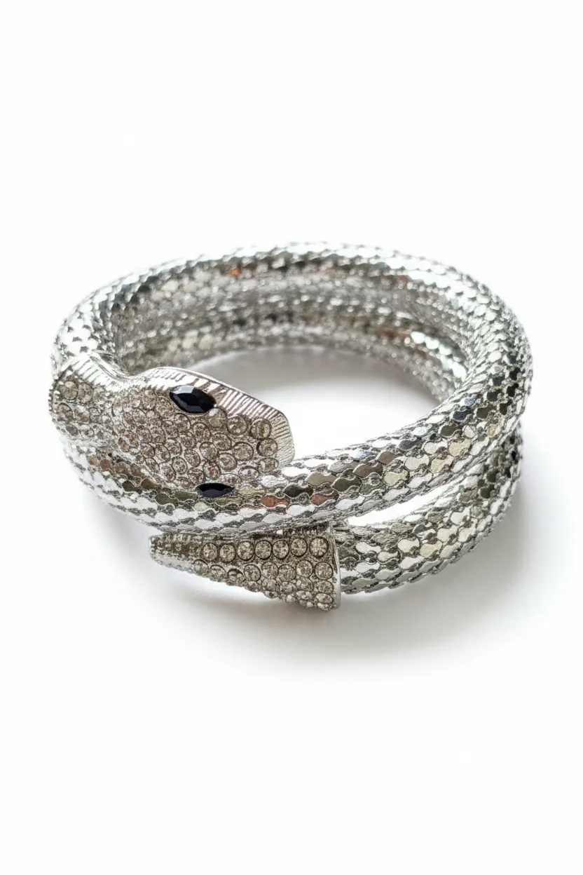 18k gold plated Snake Design Adjustable Wrap Bracelet for Women - Image 5