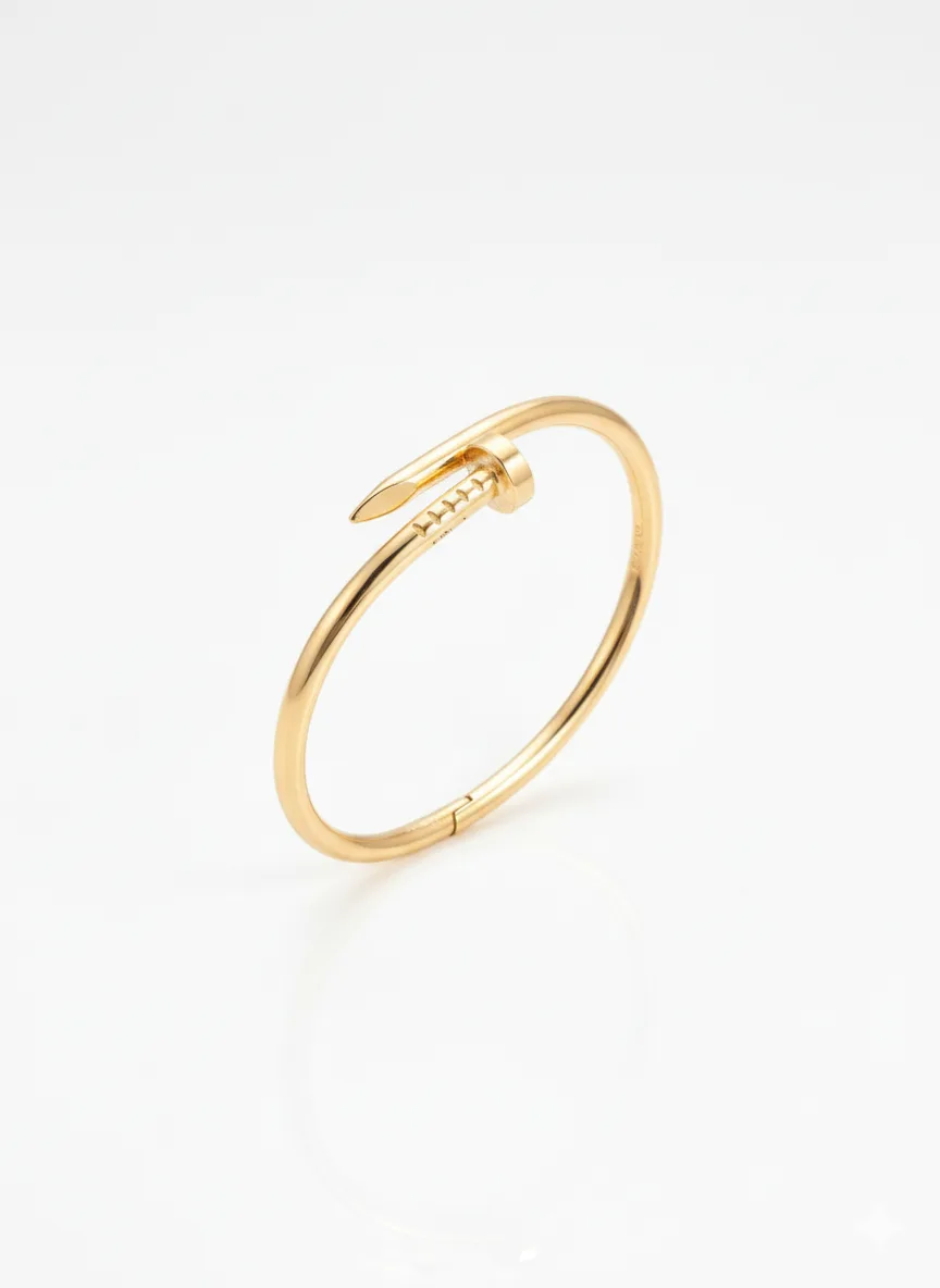 Premium Gold Plated Nail Design Bracelet for Women - Image 4