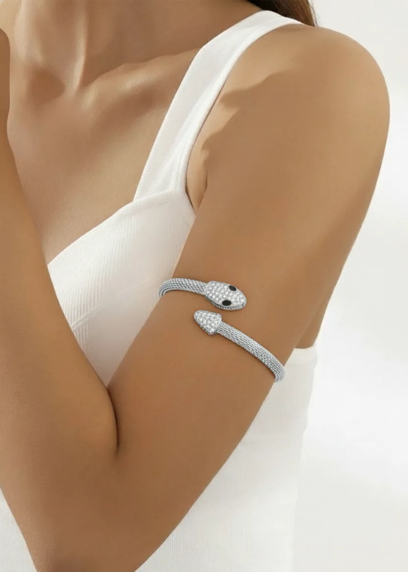 18k gold plated Snake Design Adjustable Wrap Bracelet for Women - Image 6