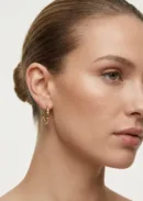 18k Gold Plated Twisted Rope Gold Hoop Earrings