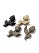 Tulip or a rose with leaves clutcher, flower hair claw clip