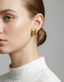 18K Gold Plated Heart Shell Stud Earrings