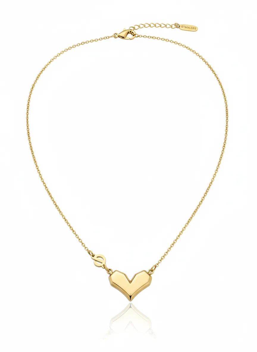 18K Gold Plated Minimal Heart Necklace - Image 2