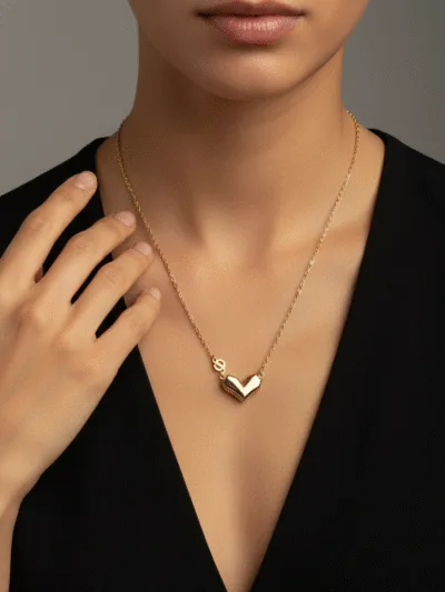 18K Gold Plated Minimal Heart Necklace