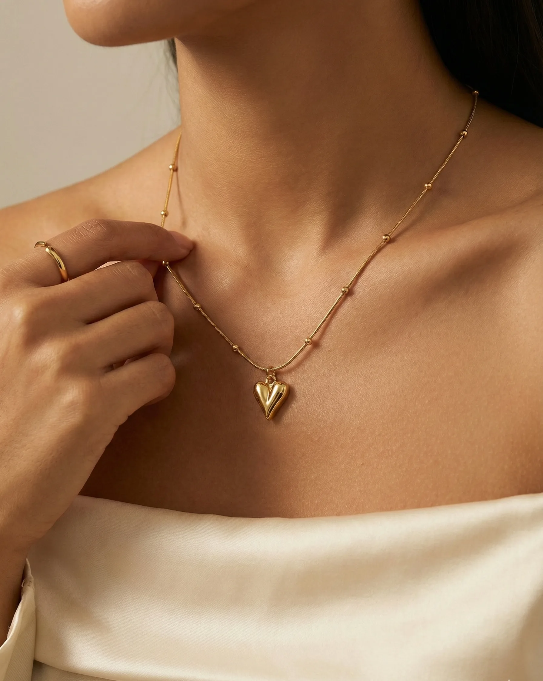 18K Gold Plated Heart Pendant Necklace