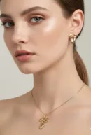 18K Gold Plated Bow Knot Pendant & Earrings Set