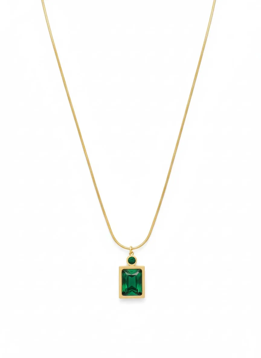 18k gold plated Elegant Stone Pendant - Image 3