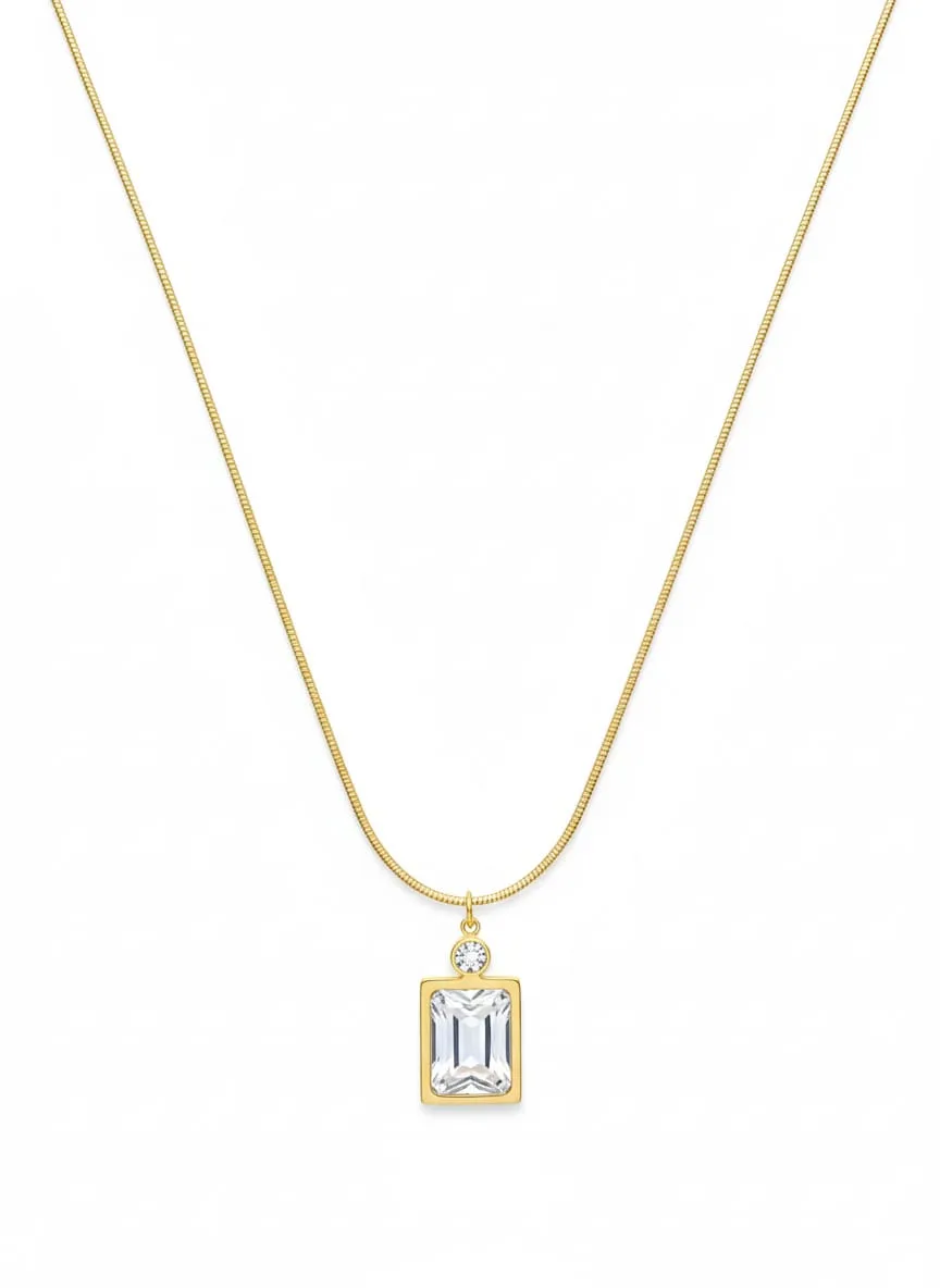 18k gold plated Elegant Stone Pendant - Image 2